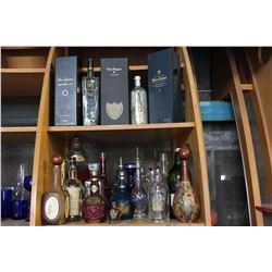 LOT OF LIQUOR BOTTLES AND DECANTERS