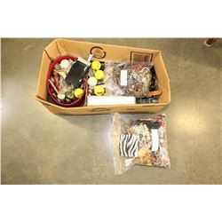 BOX OF WATCHES AND BAG OF JEWELLRY