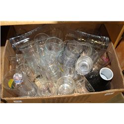 BOX OF APPROXIMATELY 30 BRANDED BEER GLASSES
