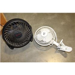 SMALL TABLE FAN AND CLIP ON FAN