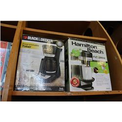 HAMILTON BEACH FLEXBREW SINGLE SERVE AND BALCK AND DECKER 12 CUP PROGRAMMABLE COFFEE MAKER