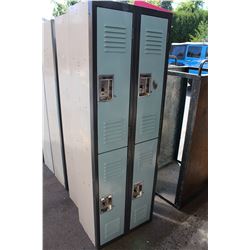 BANK OF FOUR METAL LOCKERS 72" X 24" X 15"