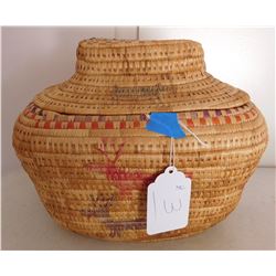 Lidded Eskimo Basket w/Figures