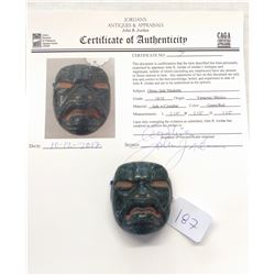 Olmec Jade Maskette w/John Jordan COA