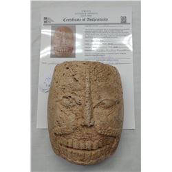 Mixtec Stone Mask w/John Jordan COA