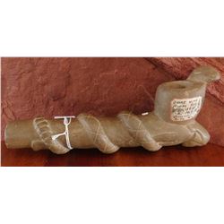 Human Snake Effigy Stone Pipe