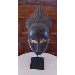 African Ligbe Lagoon Mask w/Stand