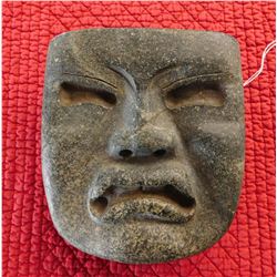 Olmec Stone Mask w/Helm COA