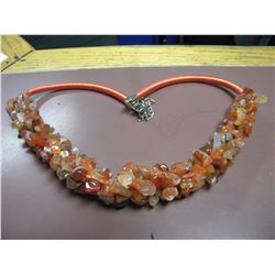 natural red agate necklace-retail $385