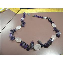 natural amethyst/quartz//agate necklace-retail $275