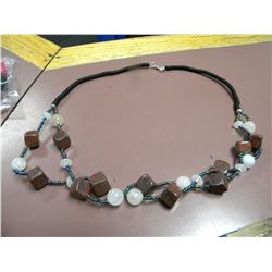 natural red jasper/rose quartz necklace-retail $245