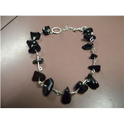 natural black agate bracelet-retail $155