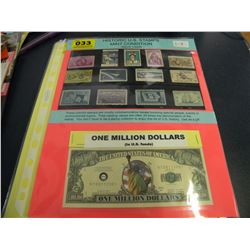 us stamp collection/novelty note