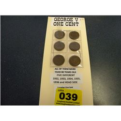 george v one cent coin collection