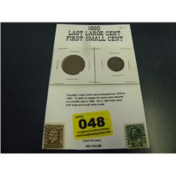 1920 last large cent/first small cent coins