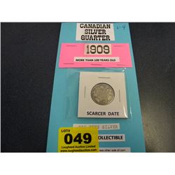 1909 canadian silver quarter