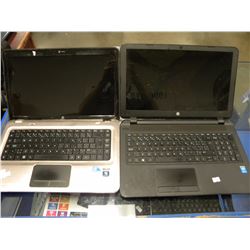 2 HP LAPTOPS (NO CHARGERS)