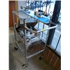 Image 1 : STAINLESS 4 WHEEL ROLLING CART AND CONTENTS