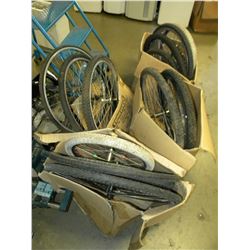 4 BOXES OF MISC BIKE TIRES ON RIMS