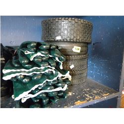 4 RUBBER DOLLY TIRES/2 LOTS OF INSULATED RUBBER GLOVES
