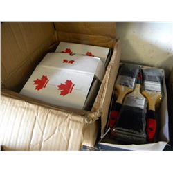 BOX OF ANCHORS/LOT OF NEW PAINT BRUSHES