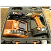 Image 1 : RIDGID CORDLESS DRILL WITH 2 BATTERIES & CHARGER IN CASE