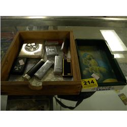 VINTAGE CAMEL SMOKING ASH TRAY/COLLECTION OF LIGHTERS