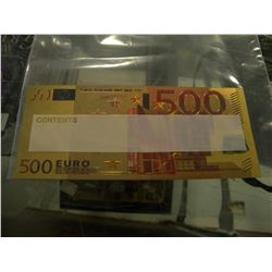 24K COLLECTIBLE 500 EURO GOLD FOIL BILL
