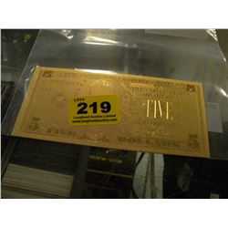 24K COLLECTIBLE 5 DOLLAR AMERICAN GOLD FOIL BILL