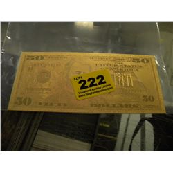 24K COLLECTIBLE 50 DOLLAR AMERICAN GOLD FOIL BILL