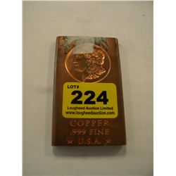 2011 HALF POUND .999 COPPER INGOT BAR