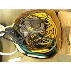2 AIR HOSES/SKILSAW/BOX OF INTAKE VENTS