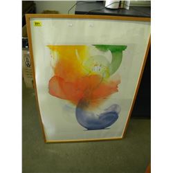 LARGE FRAMED WATER COLOUR PRINT