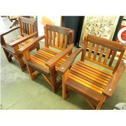 3 WOOD CUSTOM MADE DECK CHAIRS