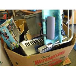 BOX OF MISC STORE OVERSTOCK AND RETURNS