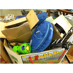 BOX OF MISC STORE OVERSTOCK AND RETURNS