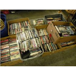 LARGE COLLECTION OF 8 TOTES OF DVD'S