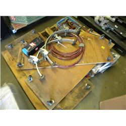 PALLET OF OF WOOD DOLLIES/SHACKLES/BOLTS/CLAMPS
