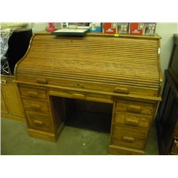 OAK ROLL TOP DESK