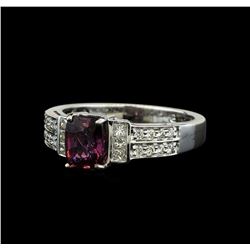 1.44 ctw Purple Sapphire and Diamond Ring - 18KT White Gold