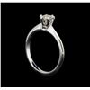 Image 4 : 14KT White Gold 0.37 ctw Round Cut Diamond Solitaire Ring
