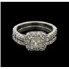 Image 2 : 1.50 ctw Diamond Wedding Ring Set - 14KT White Gold