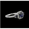 Image 1 : 0.83 ctw Sapphire and Diamond Ring - 14KT White Gold