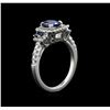 Image 3 : 0.83 ctw Sapphire and Diamond Ring - 14KT White Gold