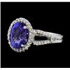 Image 1 : 3.75 ctw Tanzanite and Diamond Ring - 14KT White Gold