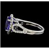 Image 3 : 3.75 ctw Tanzanite and Diamond Ring - 14KT White Gold