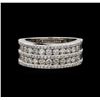 Image 2 : 18KT White Gold 0.91 ctw Diamond Ring