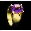 Image 4 : 4.00 ctw Amethyst Ring - 14KT Yellow Gold