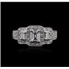 Image 2 : 18KT White Gold 0.88 ctw Diamond Ring