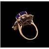 Image 3 : 8.16 ctw Tanzanite and Diamond Ring - 14KT Rose Gold